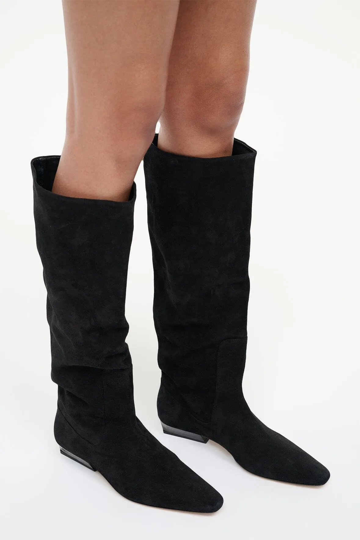 WALLY FLAT BOOT | BLACK SUEDE Military style