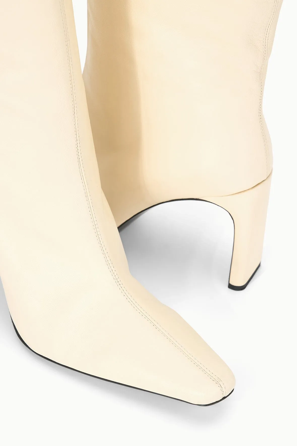 WALLY HIGH HEEL BOOT | CREAM Military style