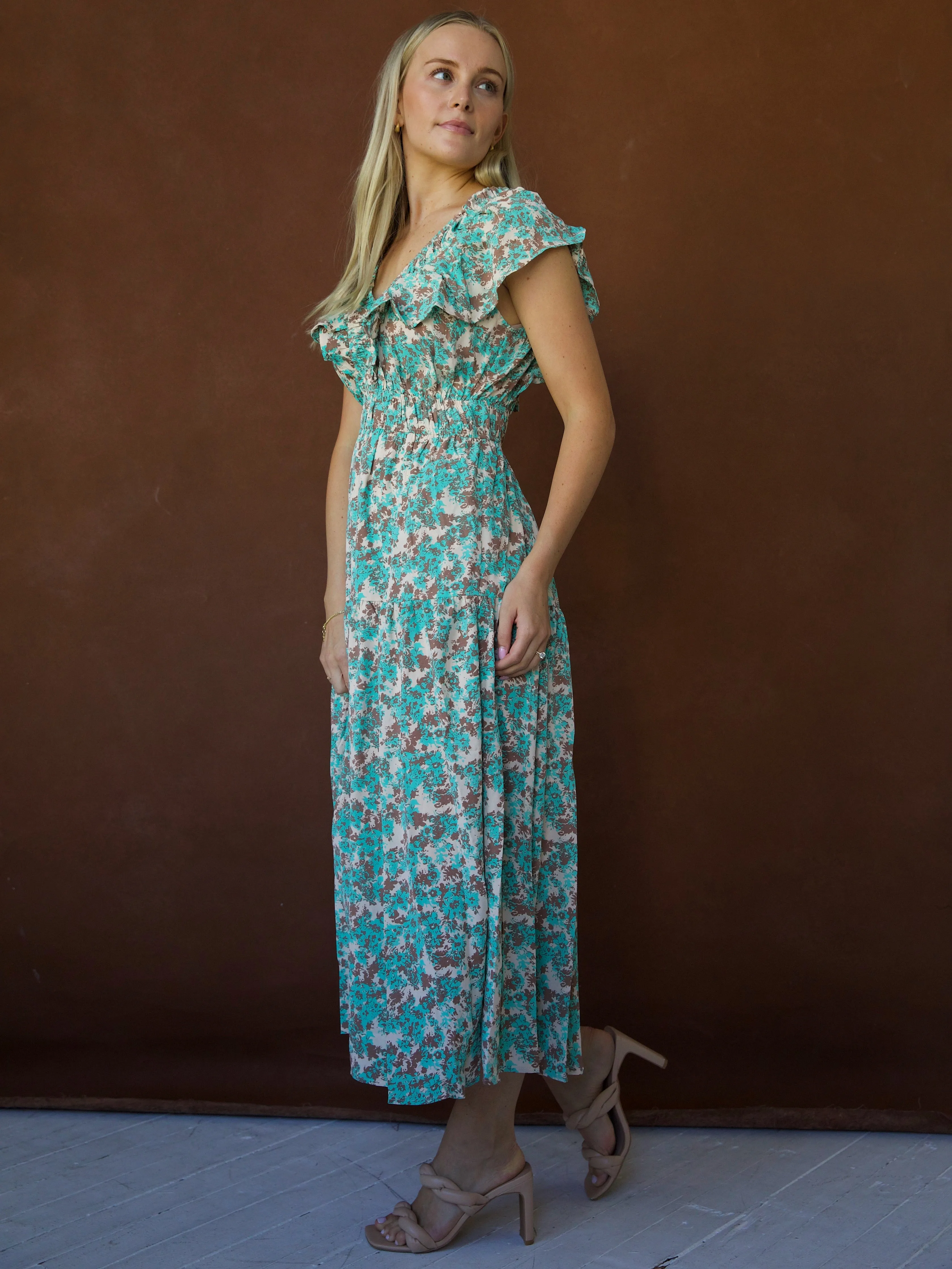 Watercolor Jade Dress warm days