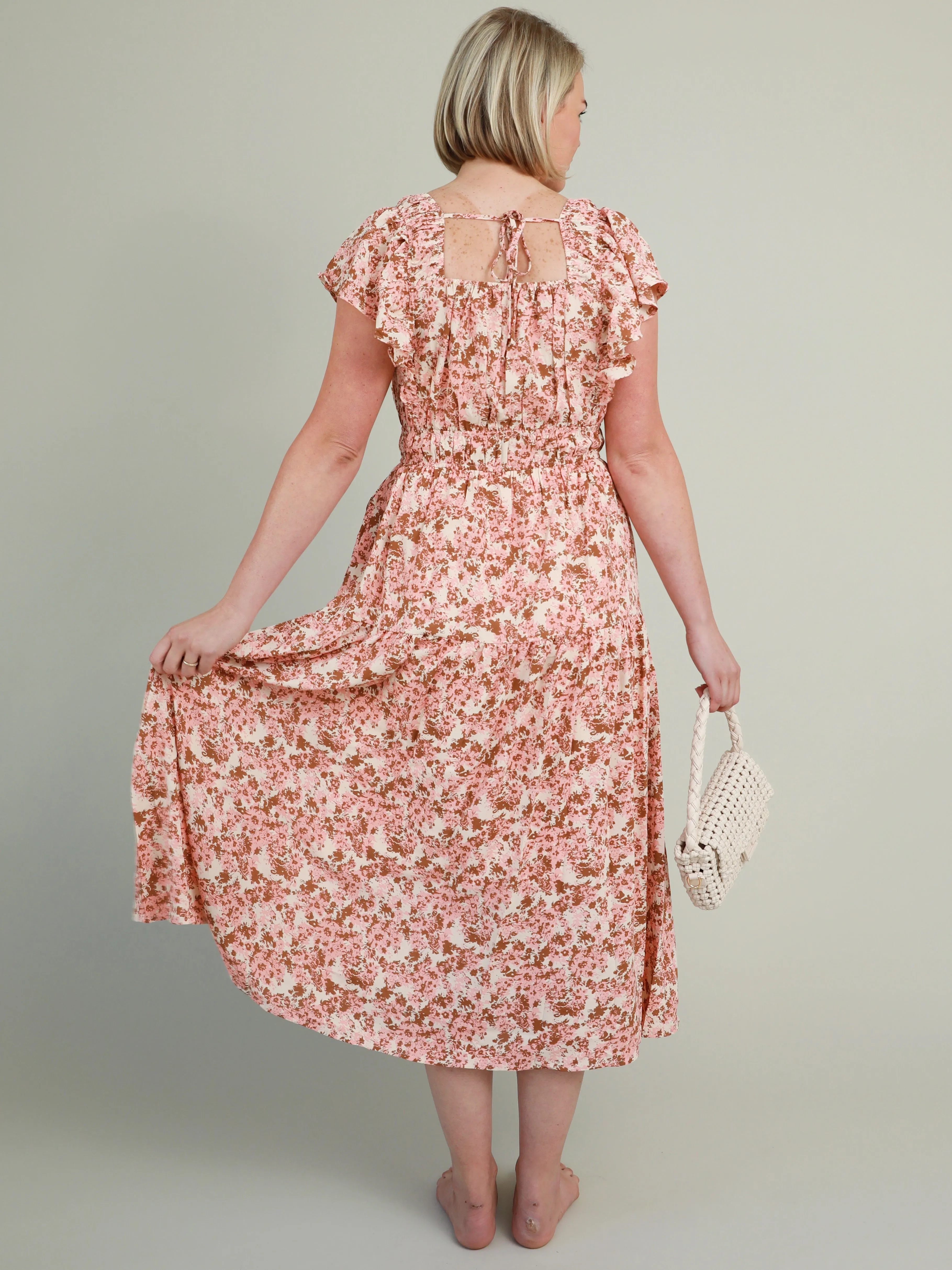 Watercolor Midi Dress effortless glam