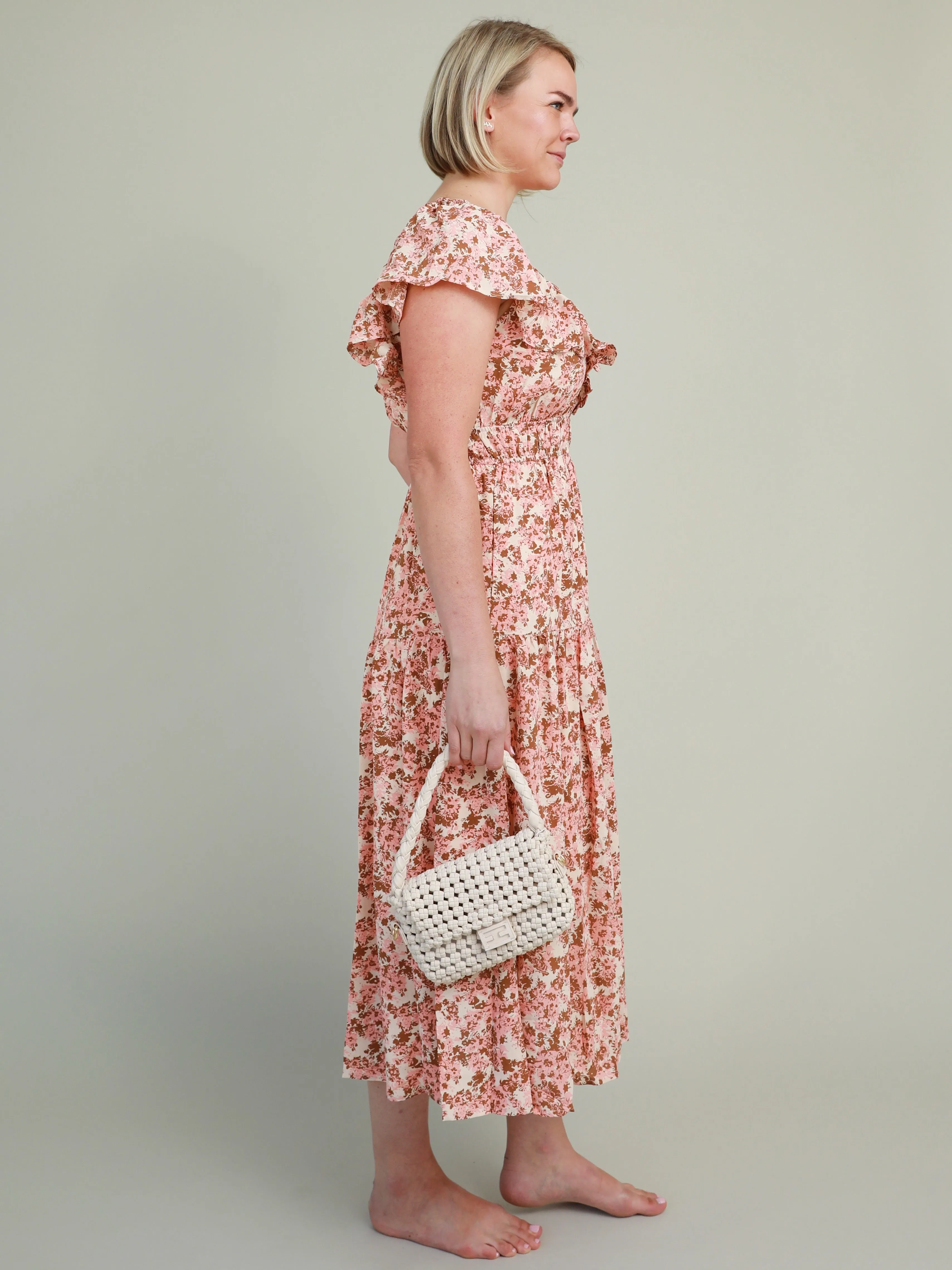 Watercolor Midi Dress weekend glam