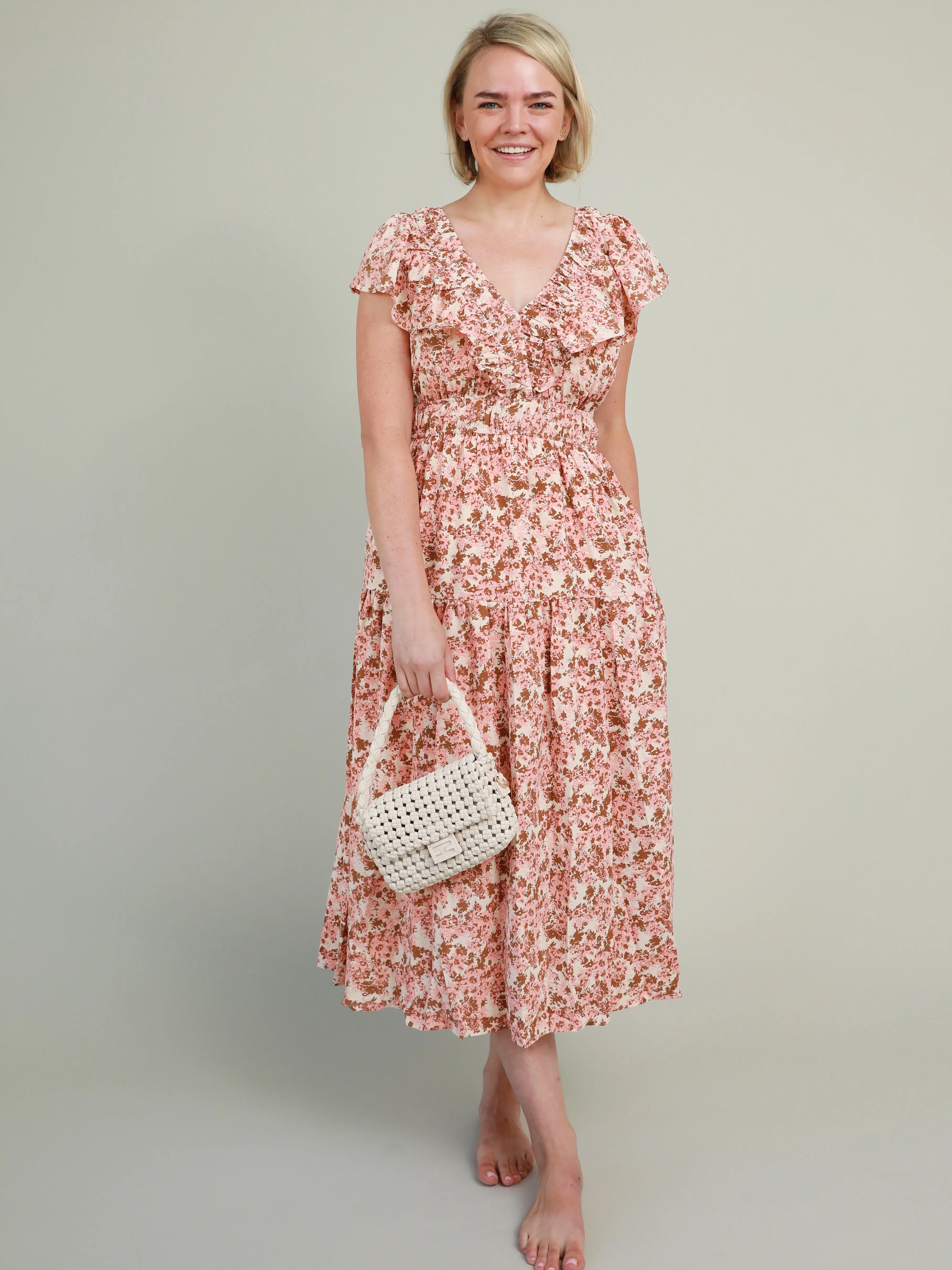 Watercolor Midi Dress smart charm