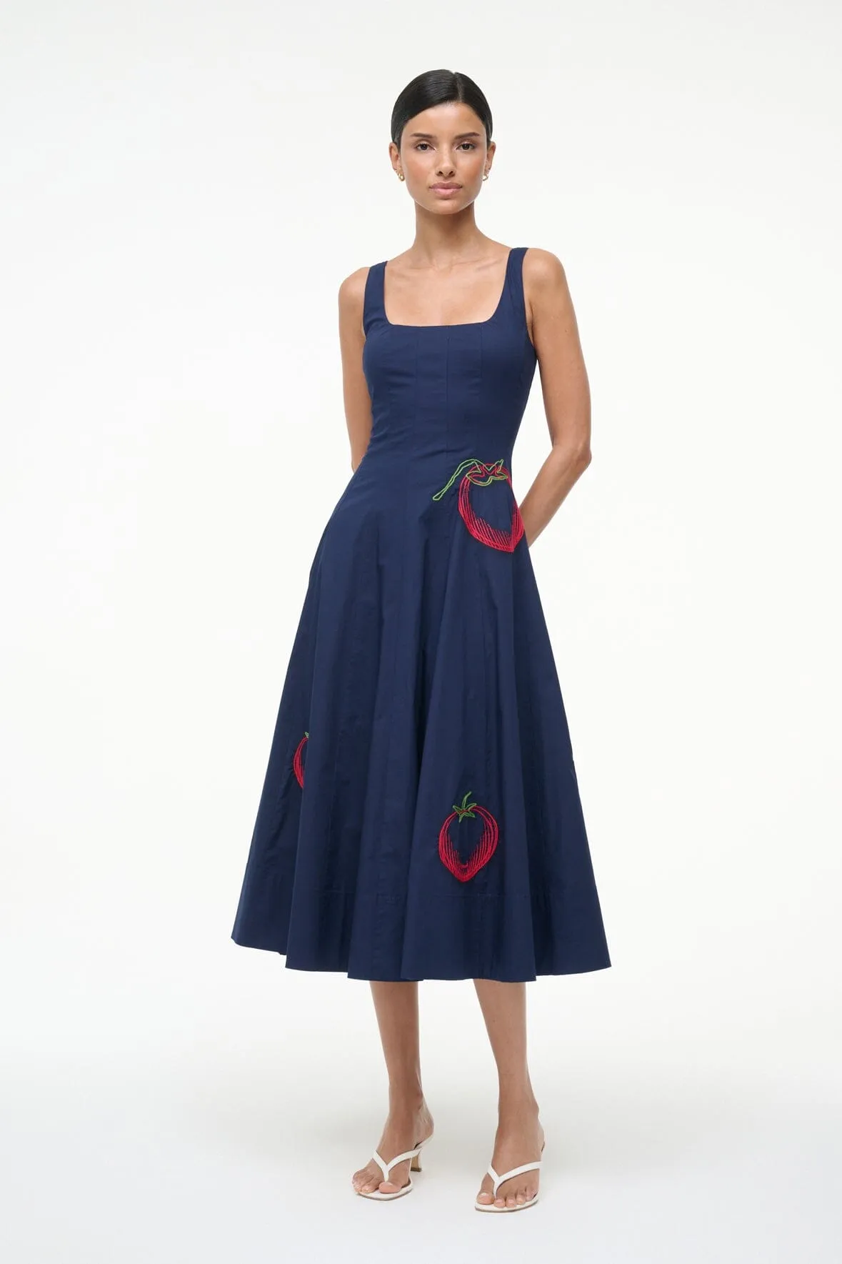WELLS DRESS | NAVY ROMA playful vibe