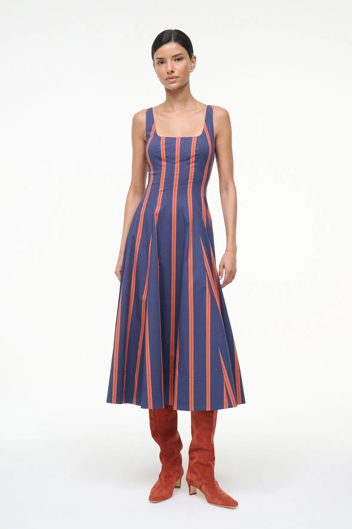 WELLS DRESS | RAILROAD STRIPE brunch look