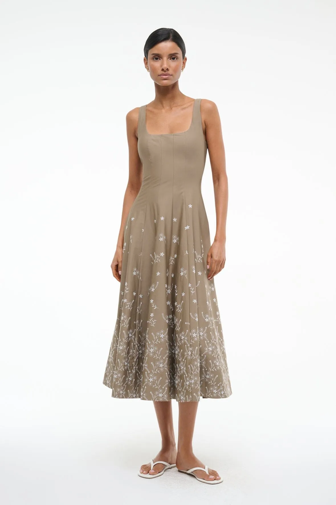 WELLS DRESS | TAUPE EMBROIDERY party ready