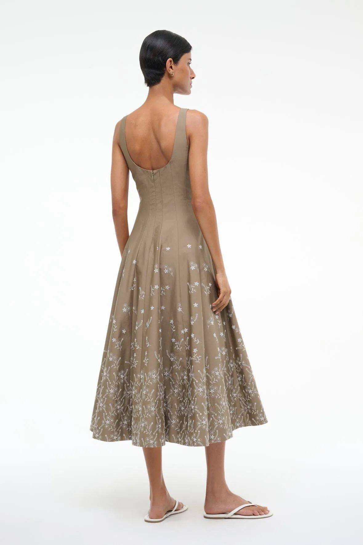 WELLS DRESS | TAUPE EMBROIDERY feminine charm