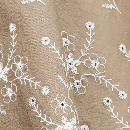 WELLS DRESS | TAUPE EMBROIDERY chill mood