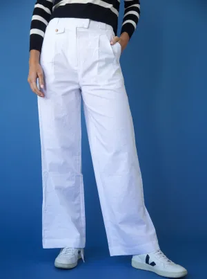 White Linen Trouser elastic good