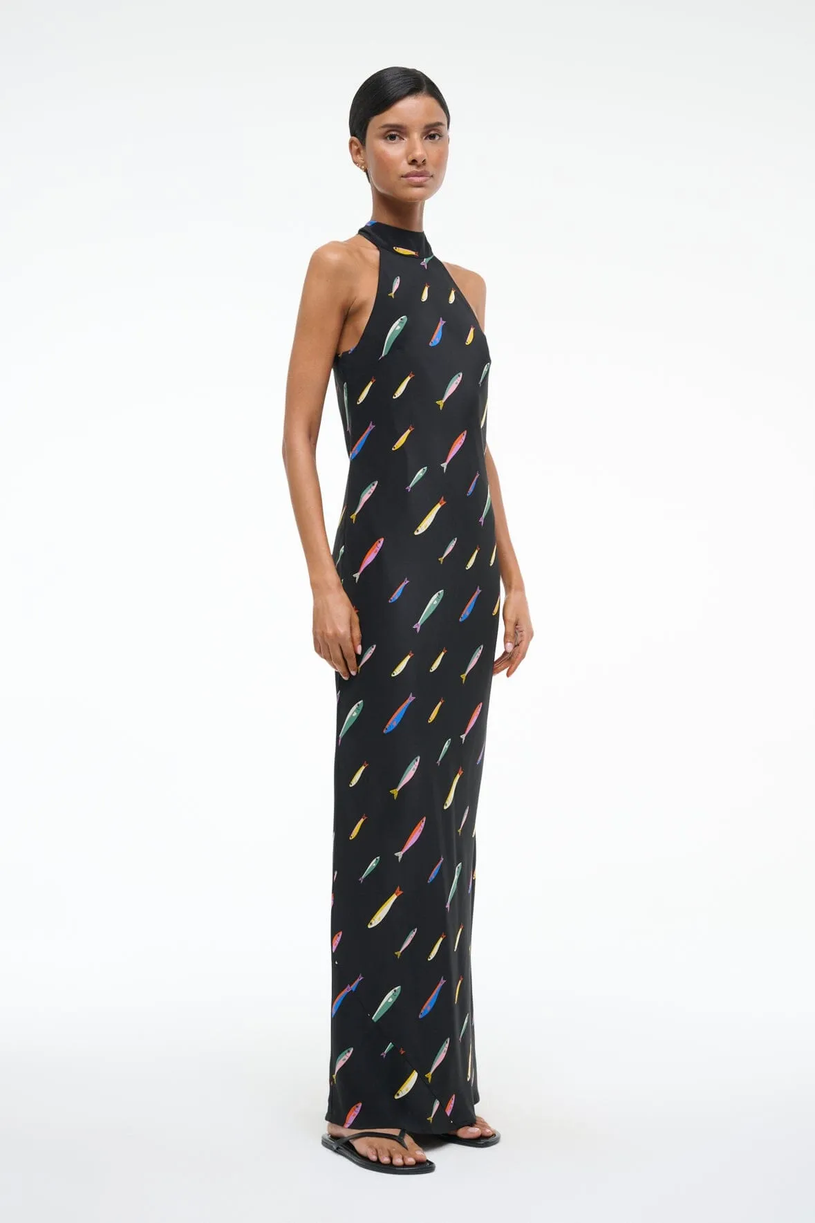 WINNIE SILK DRESS | POP SARDINES BLACK chill mood