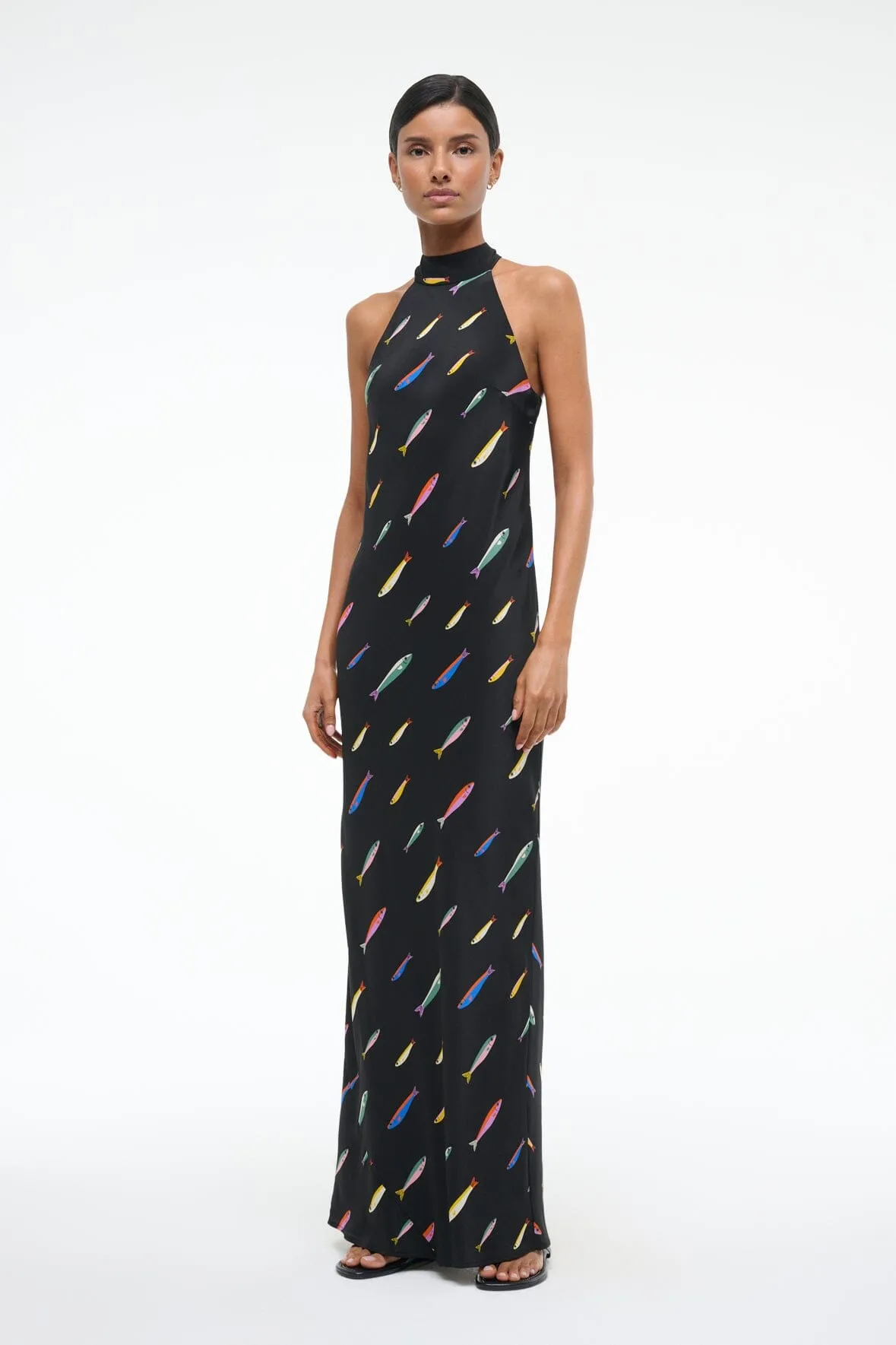 WINNIE SILK DRESS | POP SARDINES BLACK trend fit