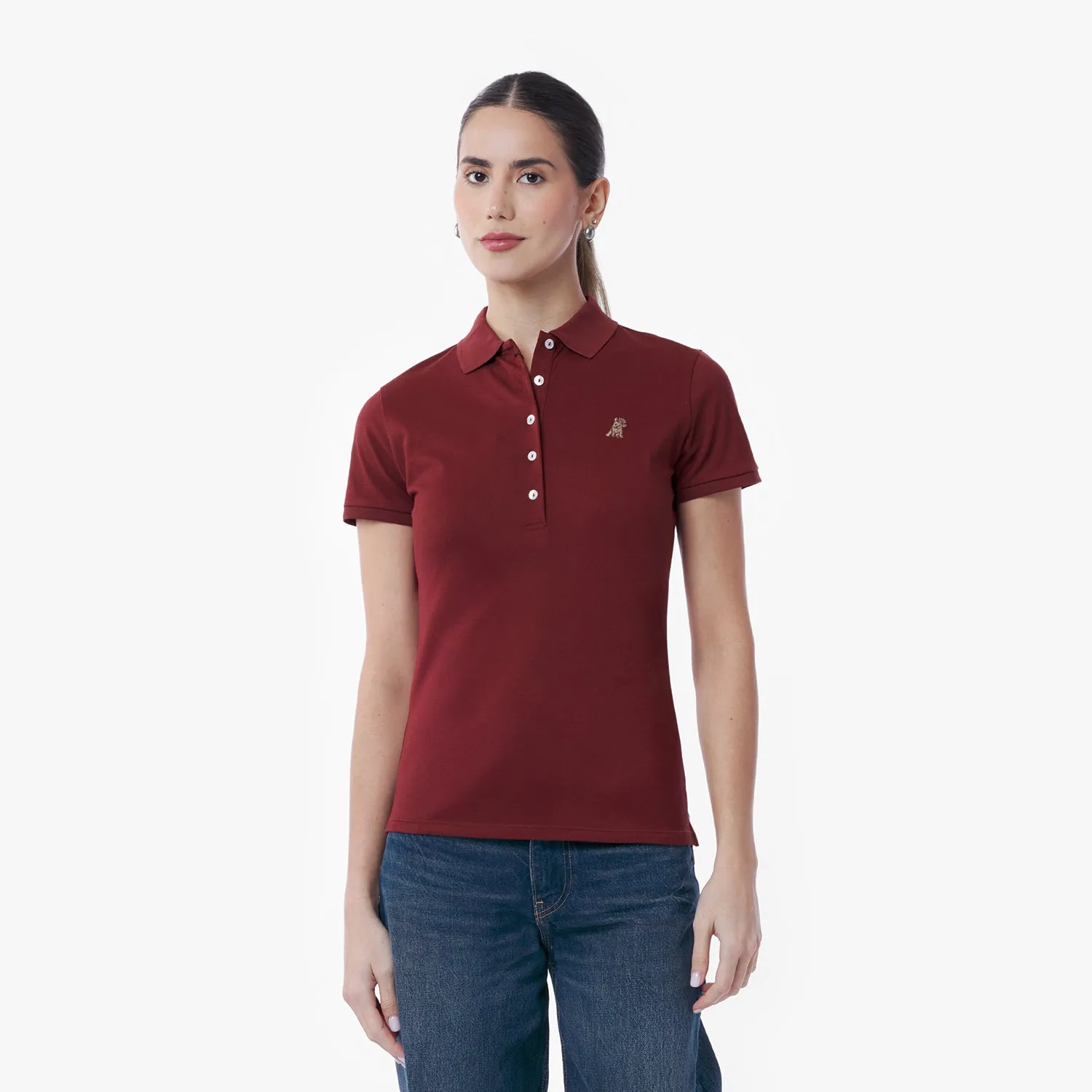 Women's Slim Fit Polo Shirt youthful glow