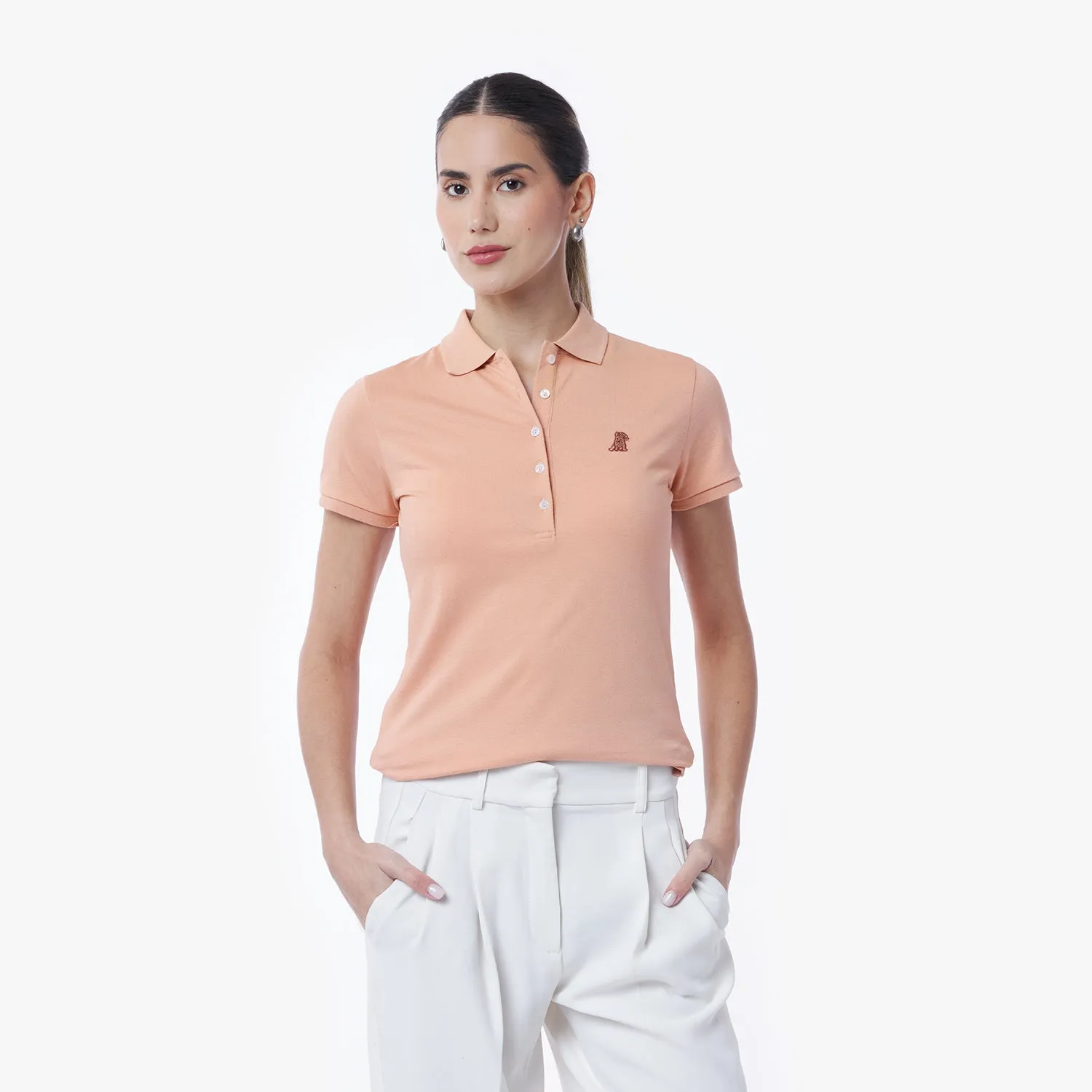Women's Slim Fit Polo Shirt bold charm