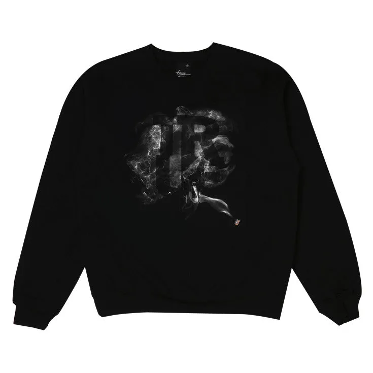 Womens True Smoke Crewneck Sweatshirt Black Style daily