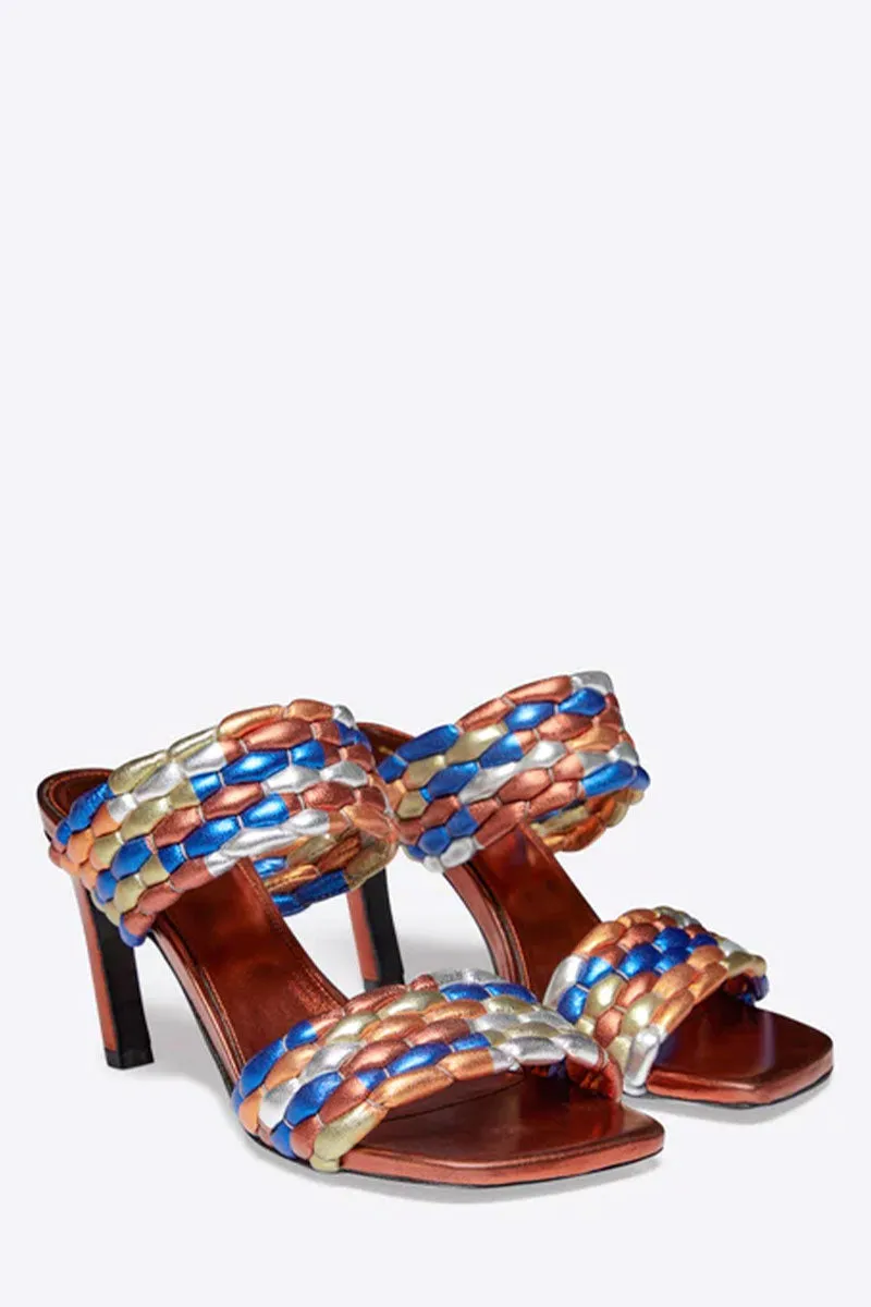 Woven Metallic Mules soft vibe