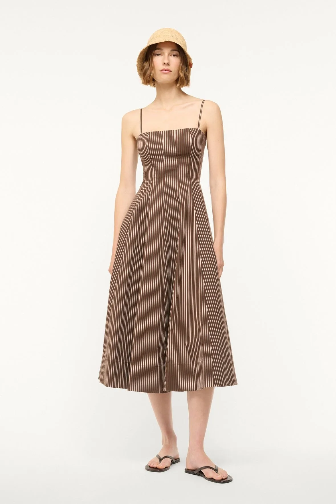 WYLIE DRESS | DARK OAK MICRO STRIPE classic vibe