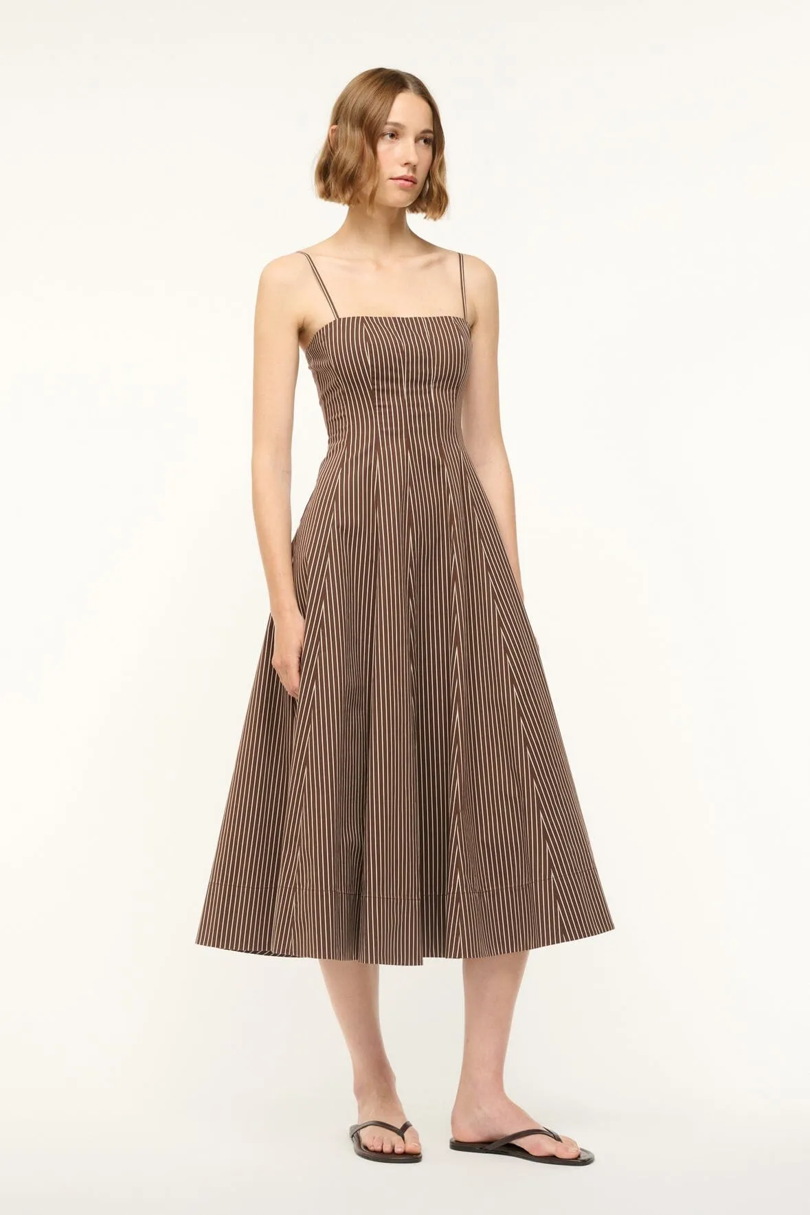 WYLIE DRESS | DARK OAK MICRO STRIPE breezy outfit