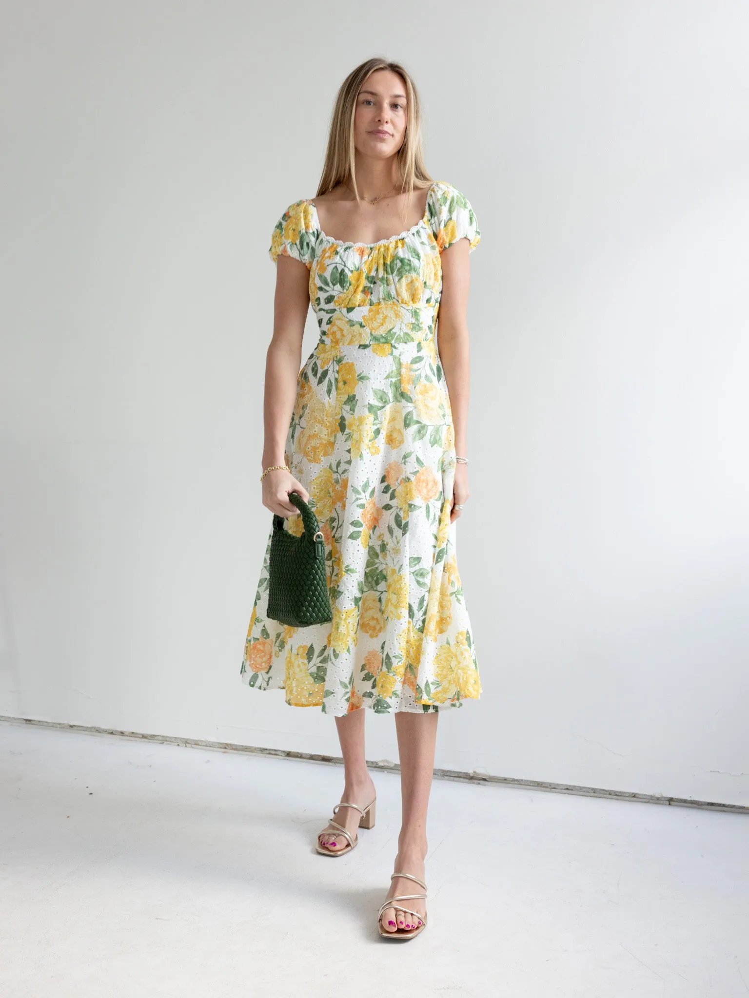 Yellow Rose Dress retro charm