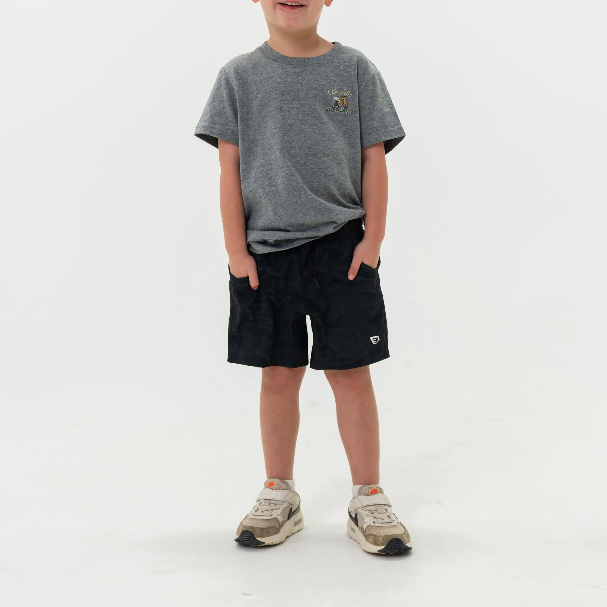 Youth Athletic Short - Black Camo high waist