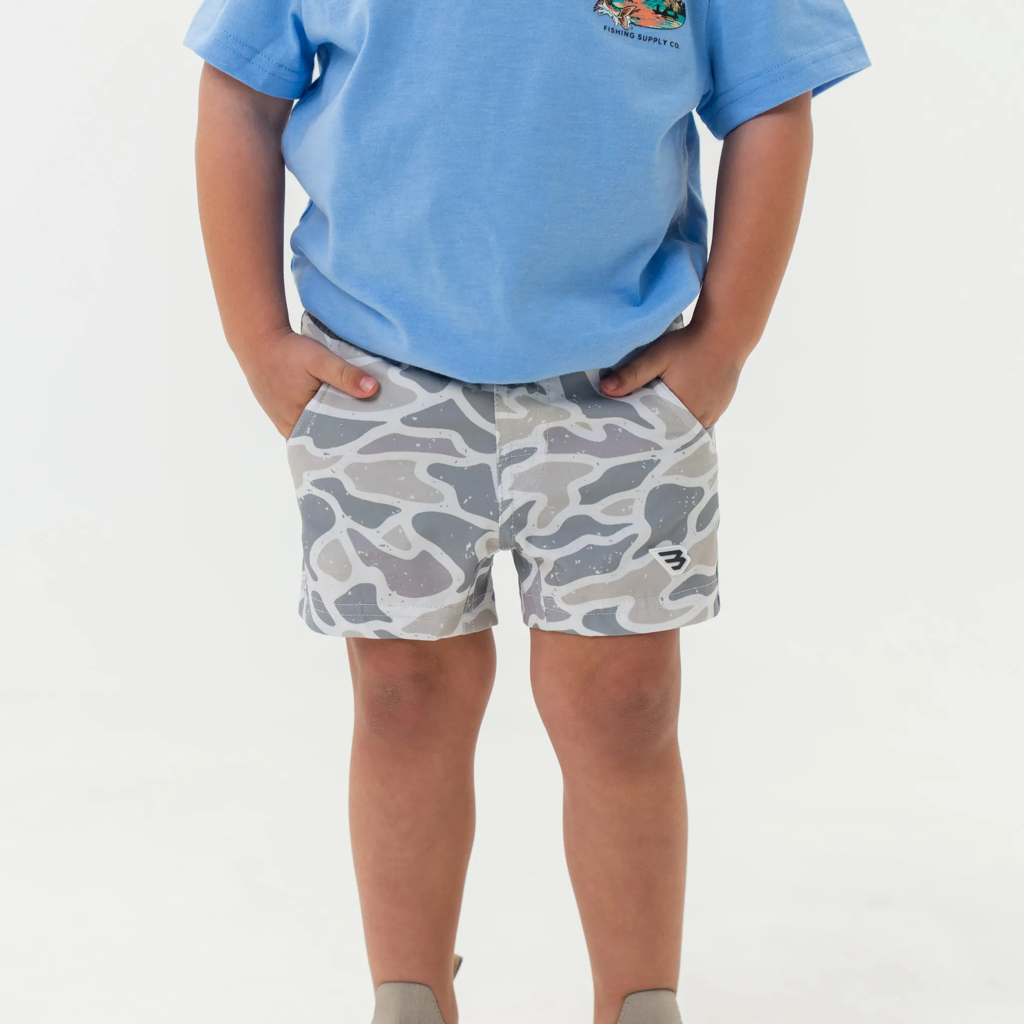 Youth Athletic Short - White Camo graphic print