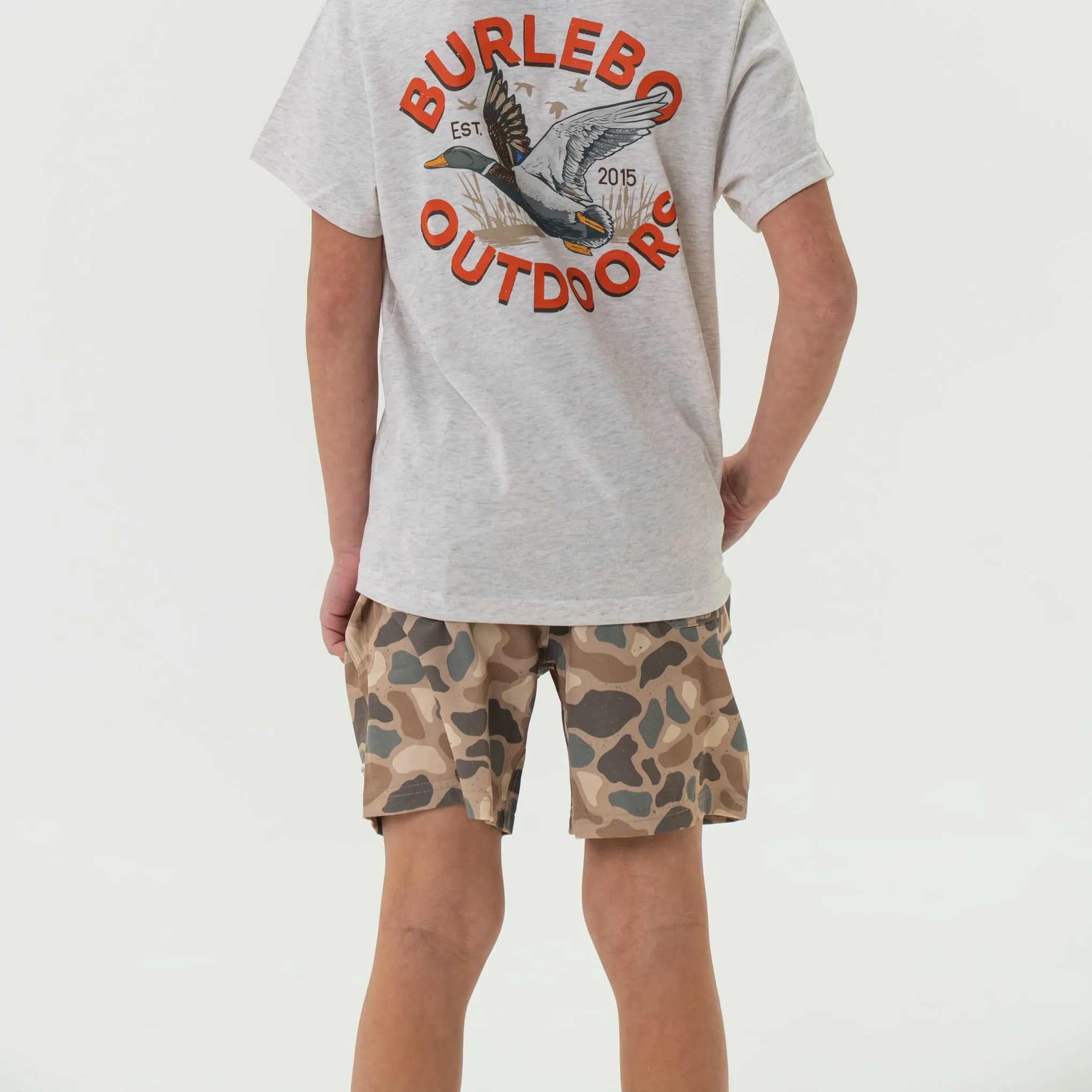 Youth Everyday Short - Pintail Camo - Brown Pocket comfortable stretch