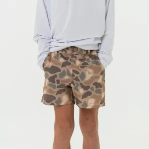 Youth Everyday Short - Pintail Camo - Brown Pocket patch design