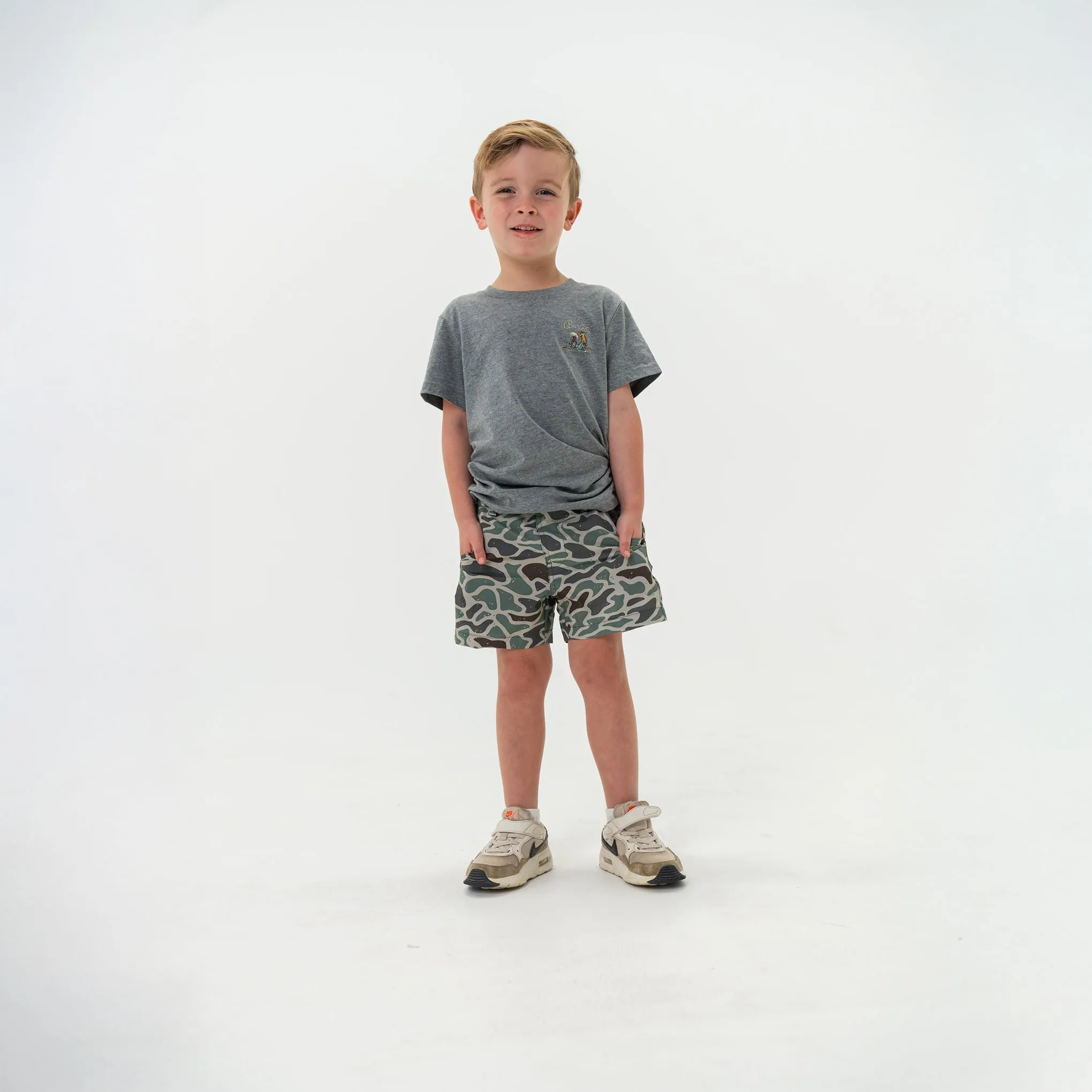 Youth Everyday Short - Retro Duck Camo - Grey Pocket sunny energy