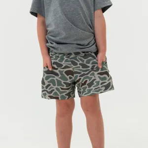 Youth Everyday Short - Retro Duck Camo - Grey Pocket soft breathable