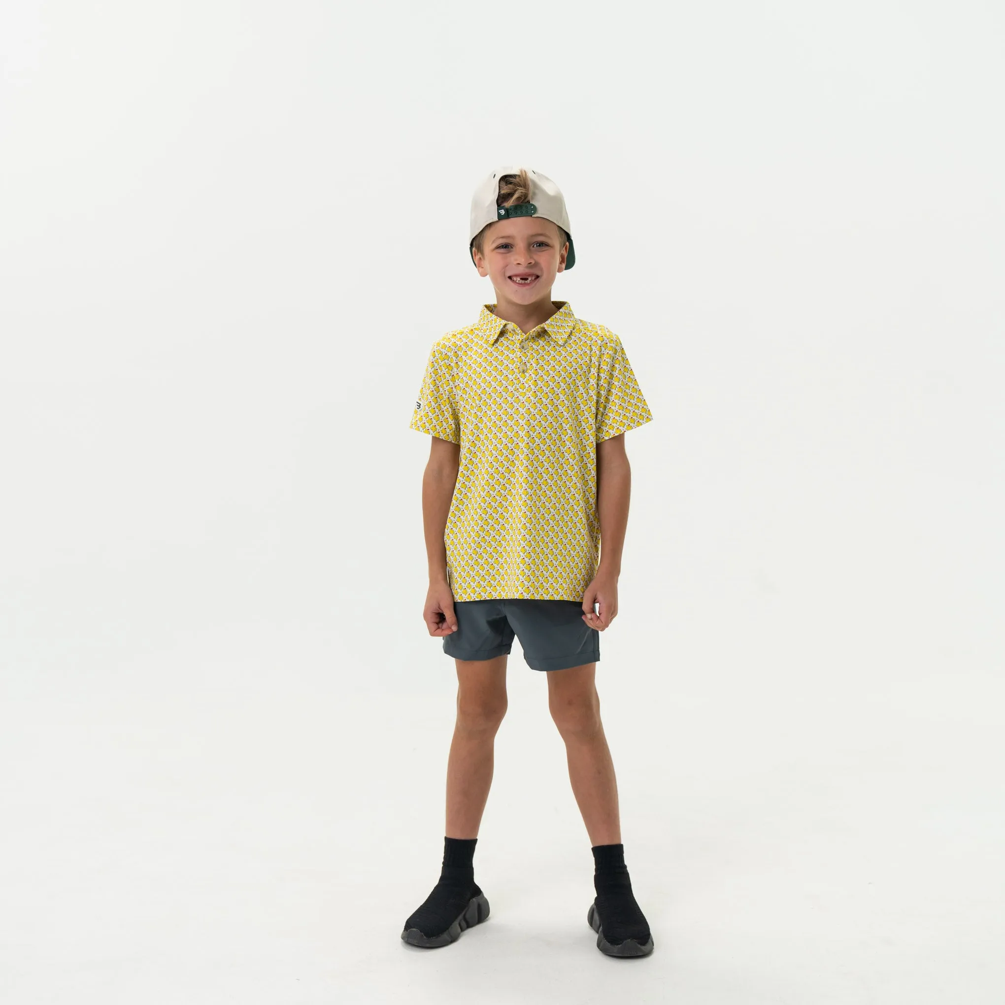 Youth Everyday Short - River Rock Grey - Classic Deer Camo Pocket running buddy