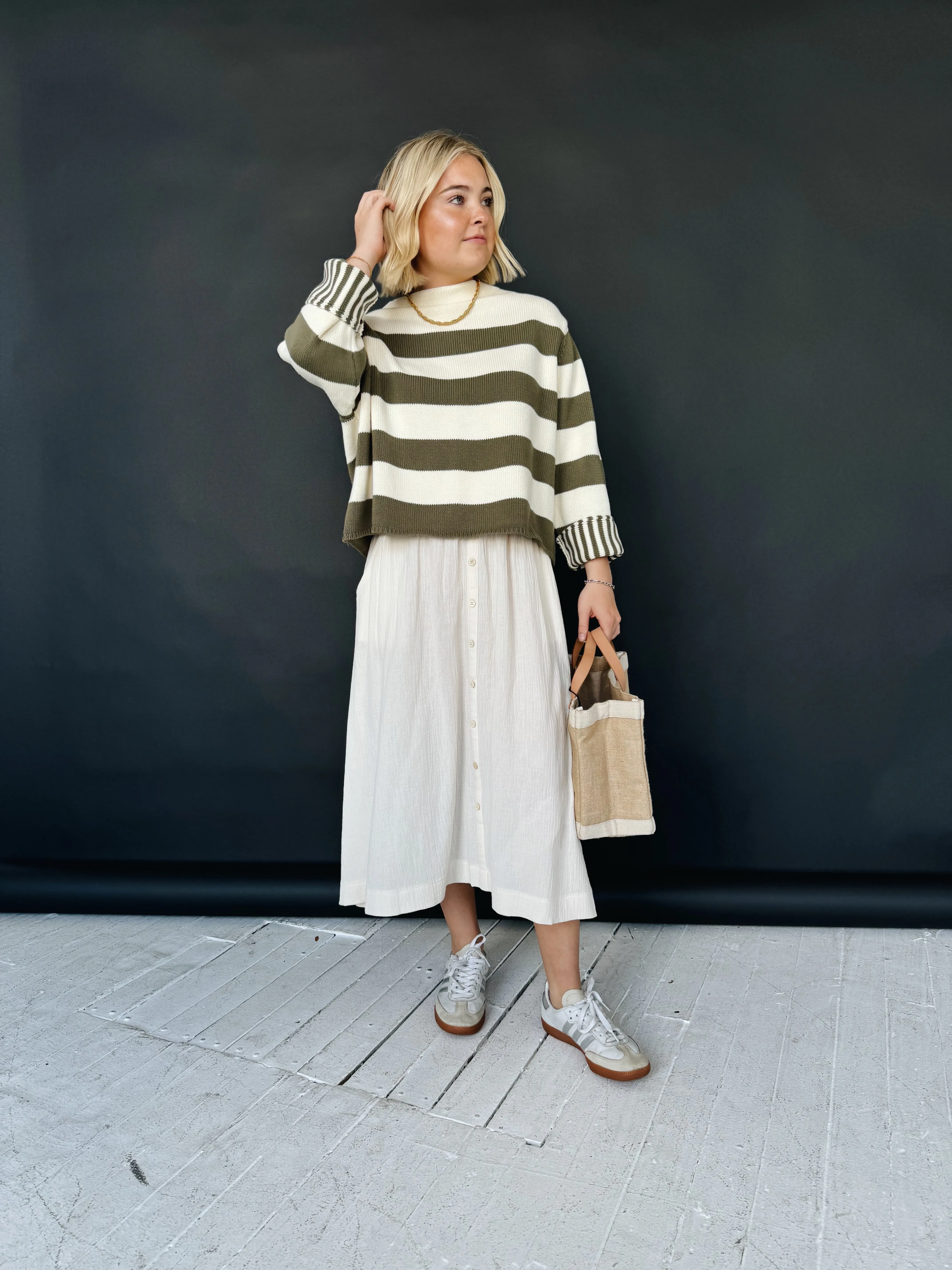Zoe Midi Skirt - Ivory bold personality