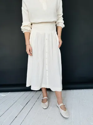 Zoe Midi Skirt - Ivory youthful memory