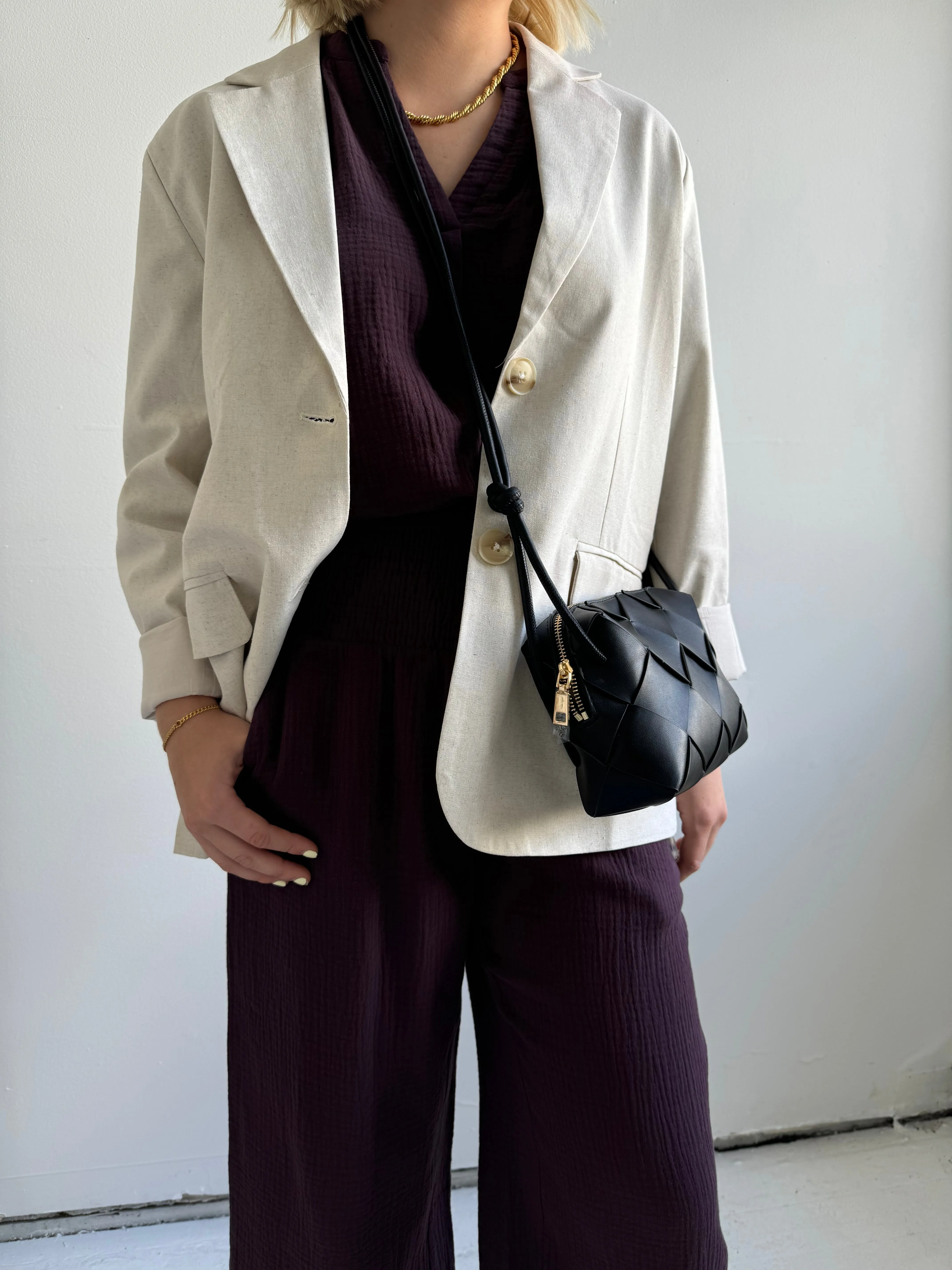 Zoe Smocked Pant - Plum casual style